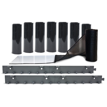 Aleco AirFlex Black Mesh Strip Door Kit 4' X 7', 8" x .080 405008